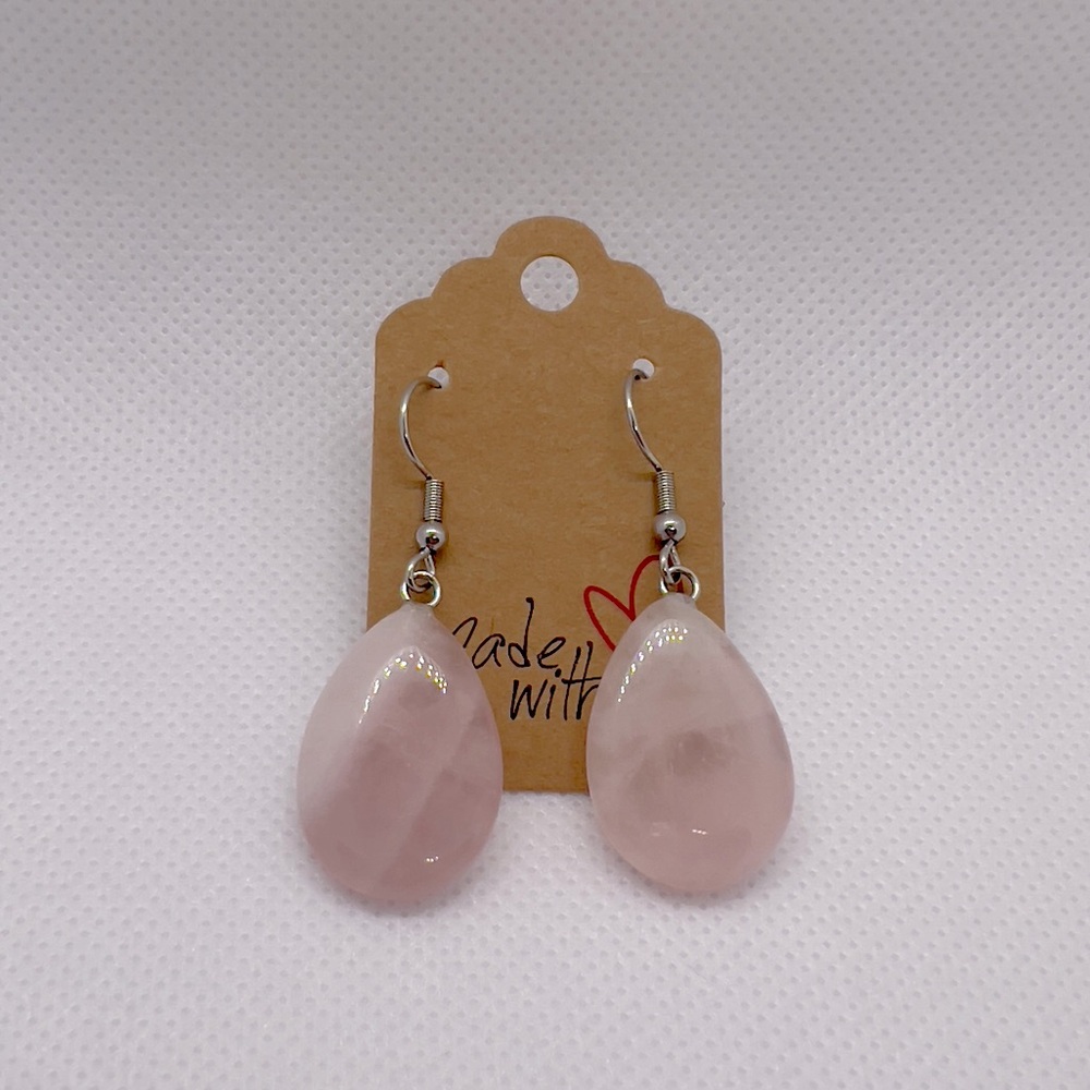 𝅺ROSE Quartz/Sterling Silver Earrings